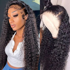 PRICES MAY VARY. Wigs Quality: 10A Frontal Wigs Human Hair, Cut From Young Girl Donors, Healthy and Soft Against Skin. Hold Curl Well, Can Make High Ponytail&Bun, Can be Dyed, Bleached, Straightened and Restyled. Natural&Comfortable: 180% Density HD Transparent Lace Front Wigs Human Hair pre plucked, HD Trantparent Lace Color with Slightly Bleached Knots Make it more natural, Breathable&Durable lace material make it more Comfortable. 21.5"-22.5" Medium Cap With Adjustable Strap and 4 Combs, Easy Curly Lace Frontal, Hair Patterns, Colored Curly Hair, Lace Frontal Wigs, Lace Front Wigs Human Hair, Deep Wave Hairstyles, Curly Lace Front Wigs, Wigs Human Hair, Lace Hair