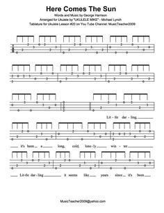 here comes the sun guitar tab