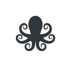 an octopus silhouetted on a white background