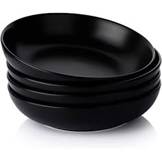 three black plates stacked on top of each other