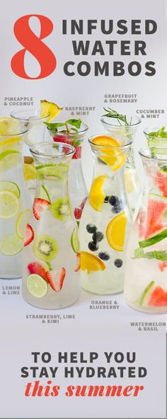 an advertisement for the 8 infused water combos