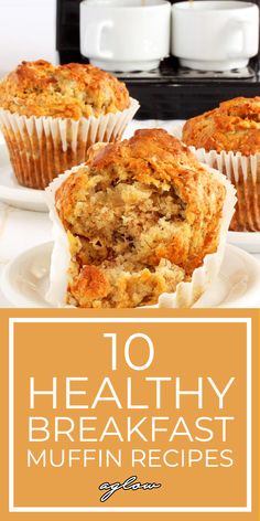 healthy breakfast muffins with text overlay