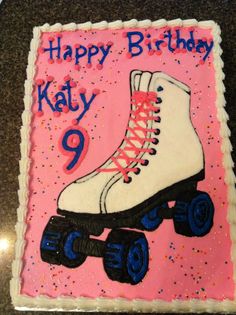 Roller skate cake Inline Skating, Spa Party, Cake Baking