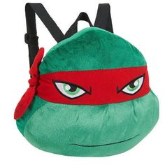 Help Your Little One Turn Heads At School With This Teenage Mutant Ninja Turtle Raphael Plush Backpack. It Is 10" High And Features A Low Pile, Plush Foam-Filled Head With Embroidered Eye And Mouth Details, A Zip Back Compartment And Adjustable Straps. This Raphael Backpack Is Designed To Be Durable So It Can Stand Up To Wear And Tear Over The Long Term. Teenage Mutant Ninja Turtle Raphael Plush Backpack: Features Favorite Character Graphics Superb For School Or Play Durable Construction For Lon Red Character Bag For School, Playful Red School Bag, Novelty Red Travel Bag, Fun Red Backpack Bag, Green Novelty Bags For Back To School, Ninja Turtle Backpack, Ninja Action Figures, Tmnt Raphael, Raphael Ninja Turtle