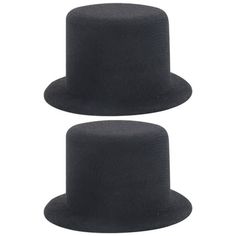 two black hats sitting next to each other