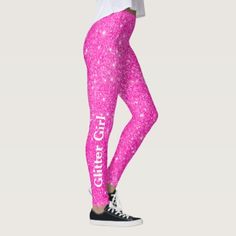 Hot Pink Glitter Girl Show Your Glamours Sparkle Leggings - girly gift gifts ideas cyo diy special unique Sparkle Leggings, Hot Pink Glitter, Glitter Mason Jars, Sparkle Design, Glitter Letters, Glitter Girl, Girly Style, Glitter Gifts, Girly Gifts