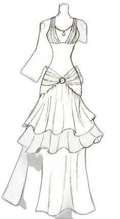 a drawing of a dress on a mannequin