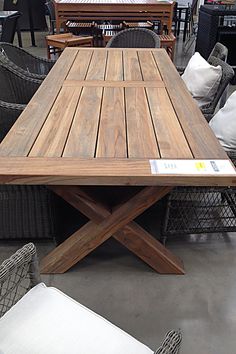 Outdoor Tables - Ready for more awesome ideas? - Click to visit for more. Do It IMMEDIATELY!! Outdoor Dinner Table, Diy Picnic Table, Farmhouse Dining Room Table, Diy Outdoor Table, Outdoor Patio Table, Outdoor Tables And Chairs, Teak Dining Table