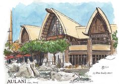 an artist's rendering of the aulani resort in oahu, new zealand