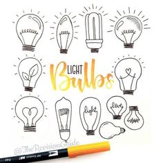 light bulbs with the words, wek 23 filler doodles