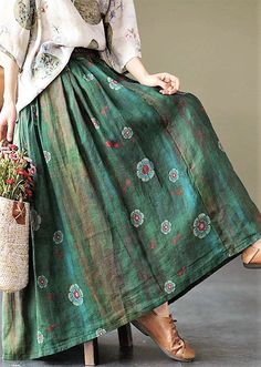 This Ivy House: Photo Green Texture, Elastic Waist Skirt, Summer Linen, Pumpkin Print, Linen Maxi Dress, Linnet, Yellow Print, Grey Prints, Moda Vintage