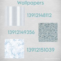 an advertisement for wallpapers in blue and white with the numbers printed on it