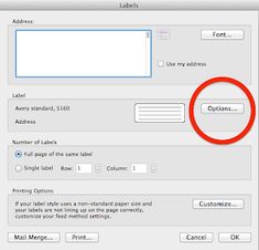 the settings dialogger for an email address in mac osm file formats