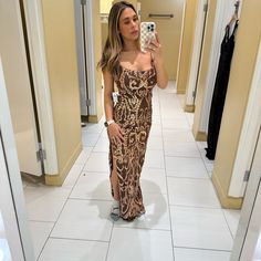 Brown/Gold Sequin Maxi Formal Gown Size Small New With Tags Stretchy, True To Size Smoke Free / Pet Free Prom Dress | Formal Dress Dresses Windsor, Windsor Dress, Sequin Maxi, Windsor Dresses, Formal Gown, Gold Sequin, Dress Formal, Formal Gowns, Brown Gold