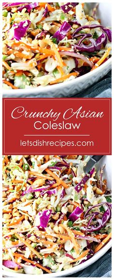 this coleslaw salad is loaded with carrots, red cabbage, and green onions