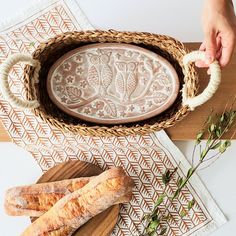 Introducing the Handmade Bread Warmer Set: A Unique and Thoughtful Gift for Bakers and Home Entertainers Discover the perfect gift for bakers and home entertainers with our exquisite bread and tortilla warmer set from Gift Shop BY KORISSA! This carefully curated set includes a ceramic stone for warming bread and tortillas, accompanied by a beautifully handwoven wicker basket. It's the ideal choice for a hostess gift, new home gift, housewarming gift, wedding gift, newlywed gift, anniversary gift Bread Warmer, Screen Print Tea Towels, Handmade Bread, Oval Basket, Seagrass Basket, Printed Tea Towel, French Kitchen, Basket Gift, Bread Basket