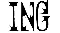 the letter n is made up of black and white letters, which are in gothic style