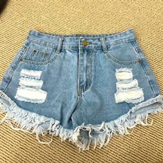 Light Wash Shein Jean Shorts. Cute Rips. Never Worn. Nothing Is Wrong With Them, Just Ordered Wrong Size. Size Medium. Cheap Ripped Dark Wash Shorts, Cheap Short Length Bottoms For Clubwear, Cheap Black Grunge Jean Shorts, Slim Thick Shorts, Cheap Black Jean Shorts With Frayed Hem, Cheap Gray High-waisted Shorts, Cheap Ripped Boyfriend Fit Bottoms, Cheap Grunge Shorts For Spring, Cheap Black Denim Jean Shorts