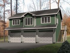 this is an artist's rendering of two story garage plans