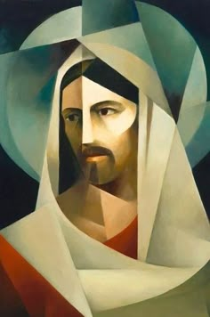 a painting of the face of jesus