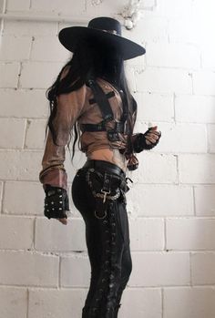 Gothic Cowgirl, Goth Cowgirl, Vision Ideas, Goth Cowboy, Western Goth, Toxic Vision, Gothic Beauty, Motorcycle Outfit, Daryl Dixon