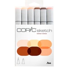 the copic sketch pen is in its package and it has four different colors on each side