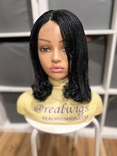 Braided wig.micro Twist Wig. length is 12”long. color black. | eBay Bob Twist, Braided Bob, Twist Wig, Hairstyles For Black Women Cornrows, Real Wigs, Black Women Cornrows, Women Cornrows, Cars Birthday Cake, Braided Hairstyles For Black Women Cornrows