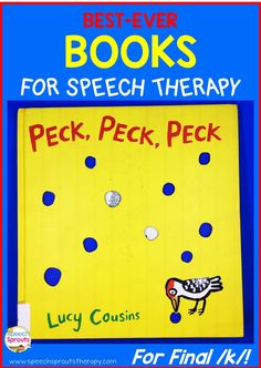 an advertisement for a book about peep pongs and the title, best ever books for speech therapy