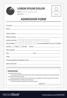 a blank form for an application to fill out the student's name and address