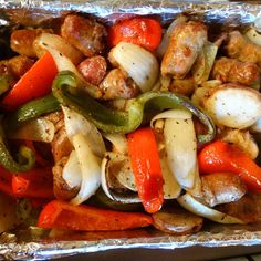 the food is prepared and ready to be cooked in the oven or on the grill