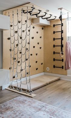 a room that has some hooks on the wall