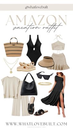 Amazon vacation outfit ideas! Travel in style with these affordable beachwear and airport ootd finds!   #travel #beach #vacation #pack #whattopack #tropical #trip #vacay #beachtrip #beachvacation #swim #swimsuit #accessories #jewelry #amazon #amazonfind #springbreak #summer #sandals  #LTKtravel #LTKfindsunder50 #LTKstyletip  Follow my shop @whatlovebuilt on the @shop.LTK app to shop this post and get my exclusive app-only content!  #liketkit  @shop.ltk https://liketk.it/4AJ5j Airport Outfit Summer Beach, Vacation Travel Outfit, Airport Ootd, Airport Outfit Summer, Vacation Outfit Ideas, Oahu Vacation, Beach Fit, Family Vacations For Adults