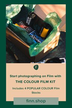 the color film kit includes 4 popular color films and 3 stock options for your photography project