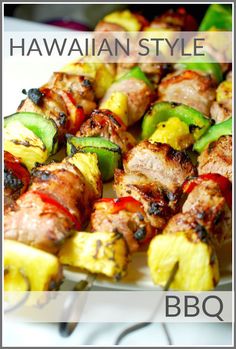 the hawaiian style skewers are ready to be eaten