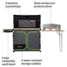 the contents of a portable camping table