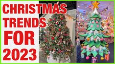 two christmas trees are shown in different colors and sizes, with the words christmas trend for 2012