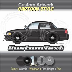 the custom car is shown in black and white, with text below it that reads customize