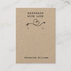 handmade with love business card