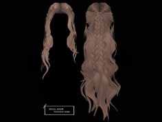 an image of long hair with braids on the sides and in the middle, there is a black background