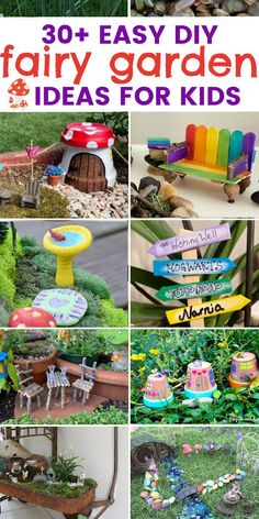 various fairy garden crafts Fairy Garden Ideas For Kids, Garden Ideas For Kids, Diy Fairy Garden Ideas, Kids Yard