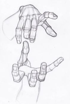 two hands are shown in this drawing