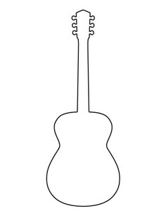 an acoustic guitar outline on a white background