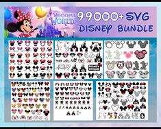 mickey mouse and minnie mouse ears stickers for the disney world theme park, disneyland