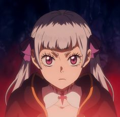 an anime character with blonde hair and red eyes looks at the camera while standing in front of a dark background