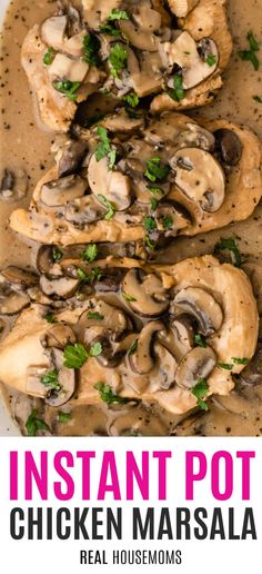 instant pot chicken marsala with mushrooms and parsley