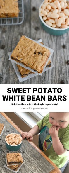 sweet potato white bean bars are an easy snack for toddlers