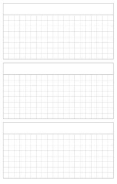 three rows of graph paper with numbers on them, each row in the same row