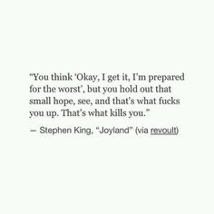 a quote from stephen king on the subject of his book, you think okay