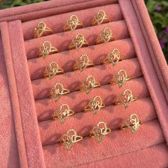 Material: Copper; Color: Gold; Size: 5.0, 5.5, 6.0, 6.5, 7.0, 7.5, 8.0, 8.5, 9.0, 9.5, 10; Process: Gold plated; Recipient: Women, Mom, Wife, Girl Friend, Children, Family; Product Type: Personalized Jewelry; Gift Type: Ring; Ring Type: Initial Ring; Brand: Silviax Jewelry; Item: 2023RI0100.    If you love nugget style jewelry have we got a fun treat for you! nugget ring like these are lovely for gift-giving options.This stunning ring features a nugget design with a cursive initial letter detail Heart Ring Gold, Gold Nugget Ring, Gold Initial Ring, Cursive Letters, Gold Nugget, Initial Ring, Gold Initial, Personalized Rings, Rose Gold Jewelry