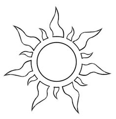 the outline of a sun on a white background